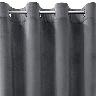 Zasłona gotowa na przelotkach DARLA 140x250 Eurofirany grafitowy