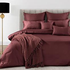 Pościel satynowa X1 140x200 Eva Minge Eurofirany bordowy