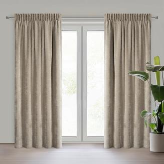 Zasłona gotowa na taśmie NILO 140x270 Eurofirany ciemnobeżowy