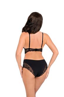 Figi damskie ze średnim stanem midi z koronką kod 194/1 czarne