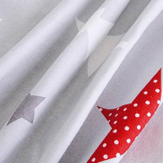 Pościel flanelowa FLANELOVE 180x200 szara skrzaty choinki gwiazdki renifery