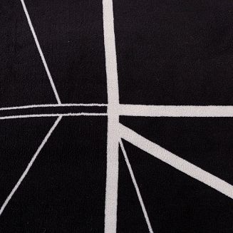 Pościel polarowa 220x200 welur czarna geometria