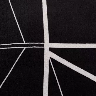 Pościel polarowa 220x200 welur czarna geometria