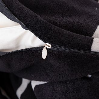 Pościel polarowa 220x200 welur czarna geometria