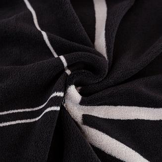 Pościel polarowa 220x200 welur czarna geometria