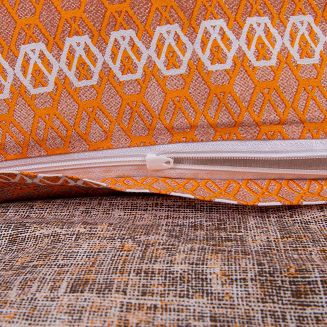 Pościel bawełniana 220x200 COTTONLOVE biała pomarańczowa pasy styl boho