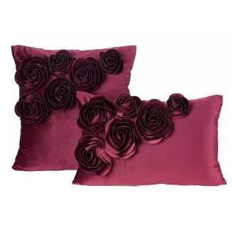 Poszewka dekoracyjna FLORES 45x45 Eurofirany burgundowy