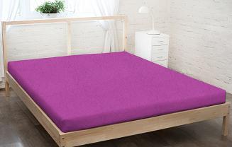 Prześcieradło frotte z gumką 160x200 fuksjowe GRUBE