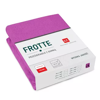 Prześcieradło frotte z gumką 160x200 fuksjowe GRUBE