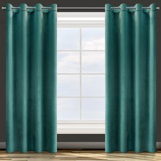 Zasłona gotowa na przelotkach ROSA 140x250 Design91 turkusowy