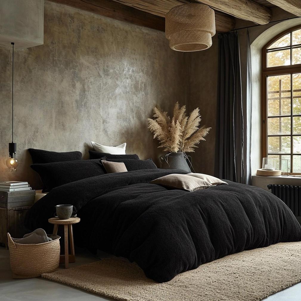 Pościel frotte 160x200 Darymex czarna