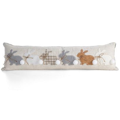 Poduszka dekoracyjna WIOSNA 20x90 Eurofirany beżowy marsz wielkanocnych zajączków