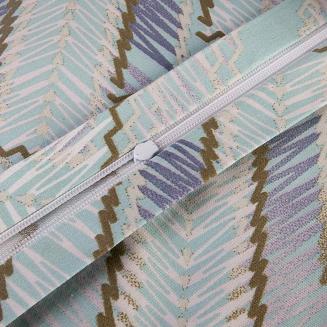 Pościel satyna bawełniana NENSI 160x200 błękitna szara w geometrycznym wzorze