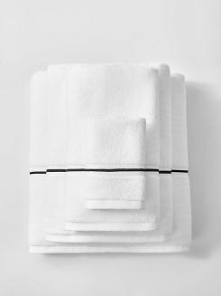 Ręcznik bawełniany LIBRE 100x150 biały z czarną bizą