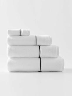 Ręcznik bawełniany LIBRE 100x150 biały z czarną bizą