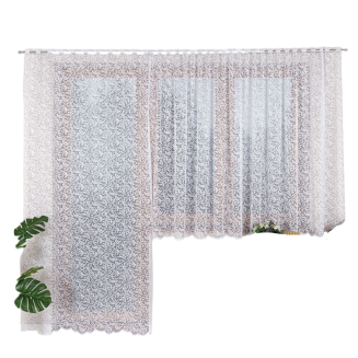 Firanka żakardowa gotowa na szelkach KATARZYNA 140x230 biała