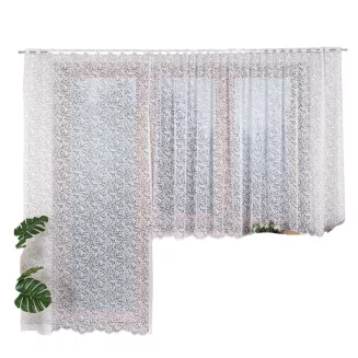 Firanka żakardowa gotowa na szelkach KATARZYNA 140x230 biała