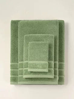 Ręcznik bawełniany o ryżowej strukturze Loren 100x150 pistacjowy