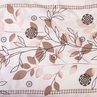 Pościel bawełniana COTTONLOVE 220x200 beżowa brązowa dekoracyjne kwiaty