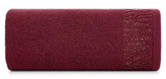 Ręcznik bawełniany z bordiurą przetykaną błyszczącą nicią MARGO 50x90 Eurofirany bordowy