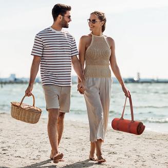 Koc piknikowy Harmony 130x150 mata plażowa bordowy jodełka