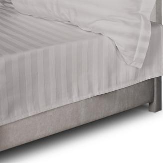 Prześcieradło satyna bambusowo-bawełniana STRIPE GREY 220x260 Darymex jednokolorowe szare