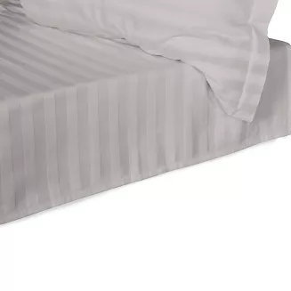 Prześcieradło satyna bambusowo-bawełniana STRIPE GREY 220x260 Darymex jednokolorowe szare