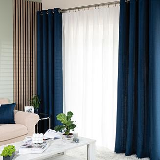 Zasłona gotowa na przelotkach JODEŁKA 140x250 niebieska