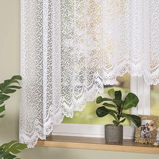 Firanka żakardowa gotowa na żabki BOGUMIŁA 300x160 biała