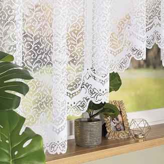 Firanka żakardowa gotowa na żabki BOGUMIŁA 300x160 biała