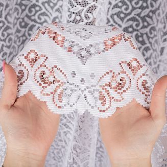 Firanka żakardowa gotowa na żabki BOGUMIŁA 300x160 biała