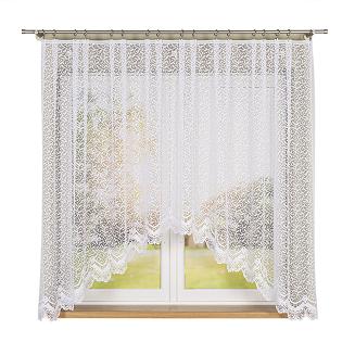 Firanka żakardowa gotowa na żabki BOGUMIŁA 300x160 biała