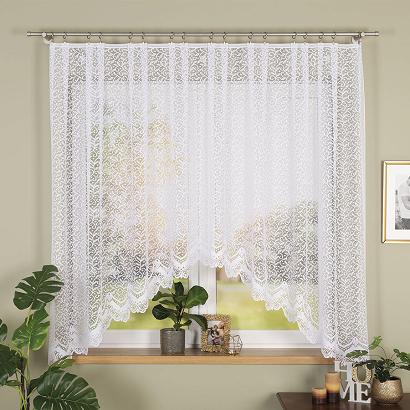 Firanka żakardowa gotowa na żabki BOGUMIŁA 300x160 biała