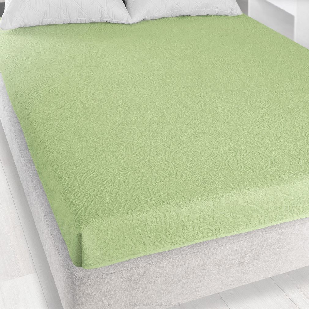 Prześcieradło frotte bez gumki Tulipan 175x220 ZWOLTEX seledyn