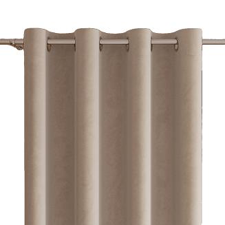 Zasłona gotowa na przelotkach VELVI 140x160 ciemnokremowa