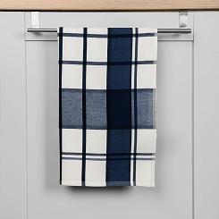 Ścierka kuchenna bawełna egipska KRATI 50x70 kratka biała granatowa