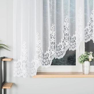 Firanka żakardowa gotowa na żabki BERENIKA 400x160 biała