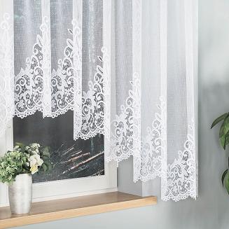 Firanka żakardowa gotowa na żabki BERENIKA 400x160 biała