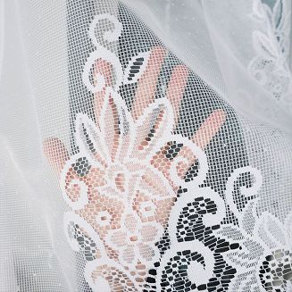 Firanka żakardowa gotowa na żabki BERENIKA 400x160 biała