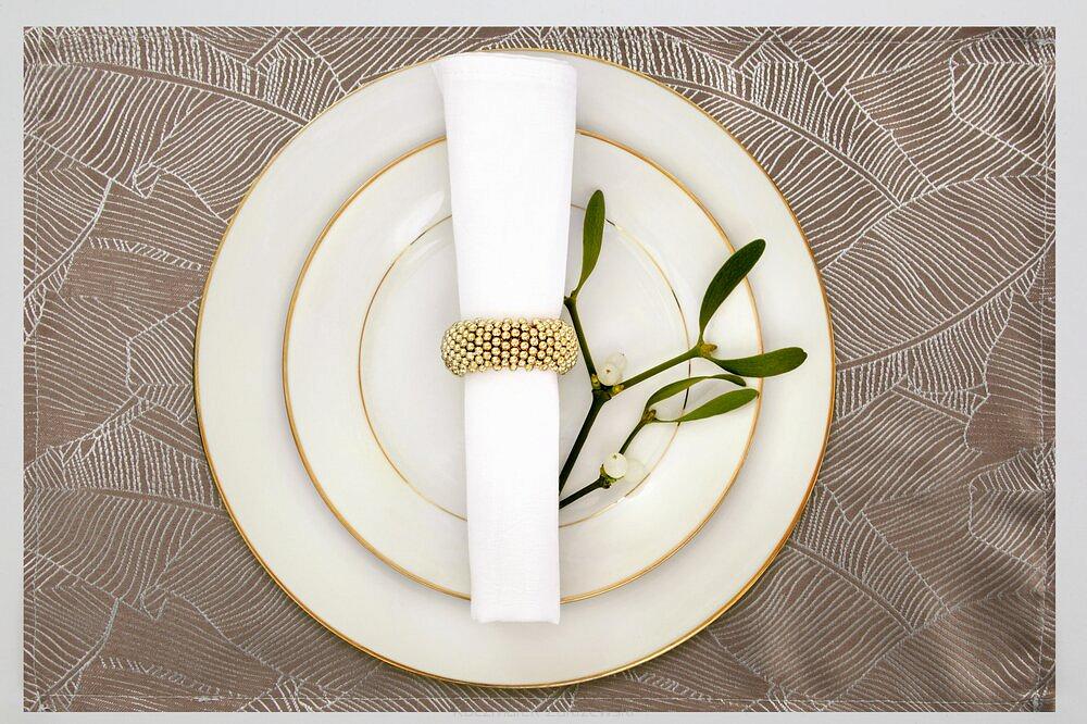 Obrus dekoracyjny ISLA 30x40 Eurofirany ciemnobeżowy