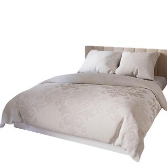 Komplet pościeli z bawełny satynowej GRACE 160x200 beżowa kakaowa ornamentowy wzór