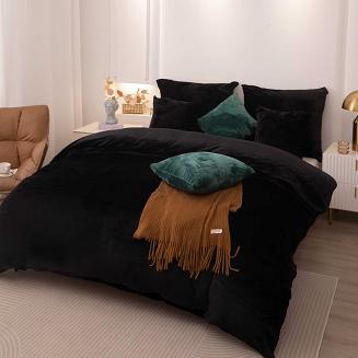 Pościel z mikrofibry MIŚ Cozy 220x200 czarna