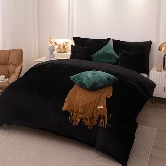 Pościel z mikrofibry MIŚ Cozy 220x200 czarna