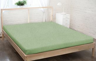 Prześcieradło frotte z gumką 180x200 szałwiowe GRUBE