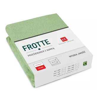 Prześcieradło frotte z gumką 180x200 szałwiowe GRUBE