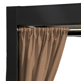 Zasłona gotowa na taśmie GARDENIA 140x240 wodoodporna ogrodowa ciepły brązowy