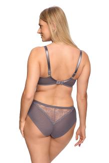 Biustonosz z koronką Semi-Soft Zuri 1288 półusztywniany grafitowy