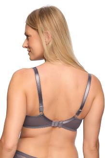 Biustonosz z koronką Semi-Soft Zuri 1288 półusztywniany grafitowy