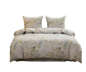 Komplet pościeli dwustronnej 140x200 kremowa cytrusowe liście