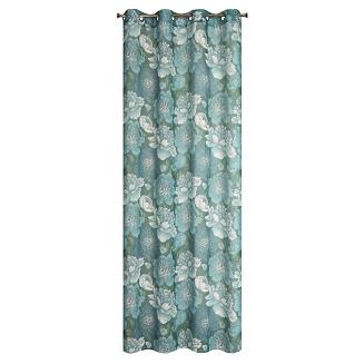 Zasłona gotowa na przelotkach ASTER 140x250 Eurofirany ciemnomiętowy/biały